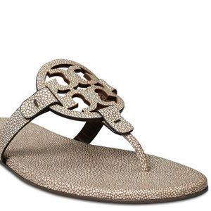 Tory Burch Miller Razza Sand Leather Sandals